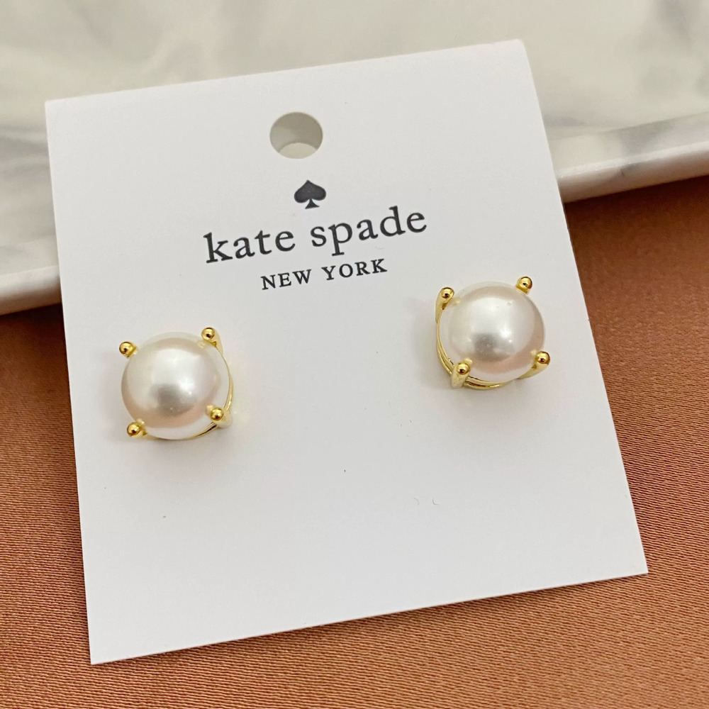 Kate SPADE Small Pearl Square Stud Earrings Metal